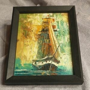 Framed Nautical Art with Black Frame